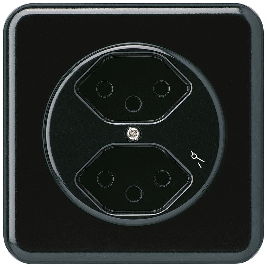 UP-Steckdose basico 2×Typ 13/1 schwarz mit Kinderschutz