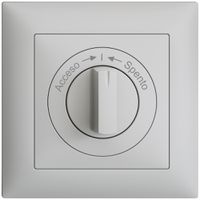 Kit frontal EDIZIOdue Acceso->I<-Spento gris clair 88×88mm pour contact pivotant