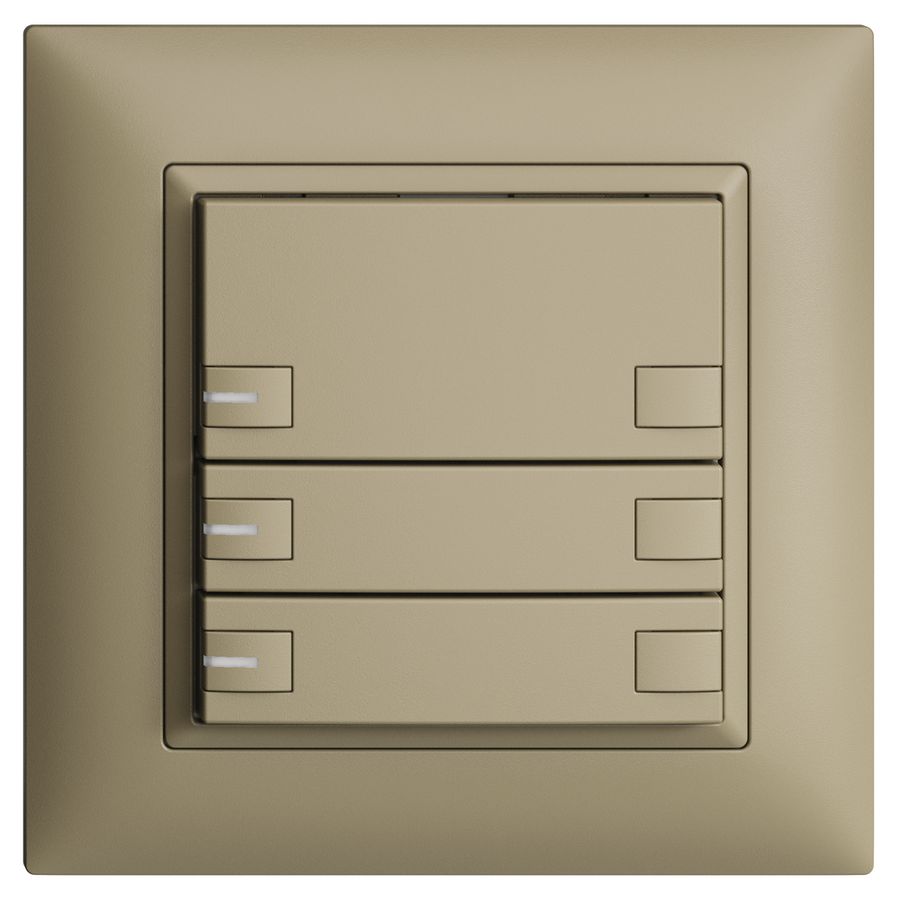 Poussoir KNX RGB ENC EDUE FMI, 250mW, a.LED RGB, 3×poussoir, comm.2×touches, sa