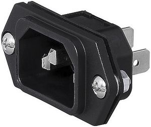 EB-Gerätestecker 3P T113 C14 eckig horizontal schwarz