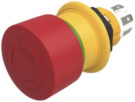 Pulsante a fungo EAO 61 1NC raccordo da saldare Ø16mm rosso/verde