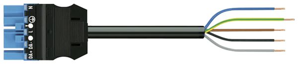 Anschlussleitung MIDI 5×2.5mm² 20A 400V 2m Cod.I Stecker-freies Ende blau Cca