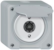 Contatto rotativo a chiave AP robusto 2P 2NO 20A 250V 86×86mm grigio