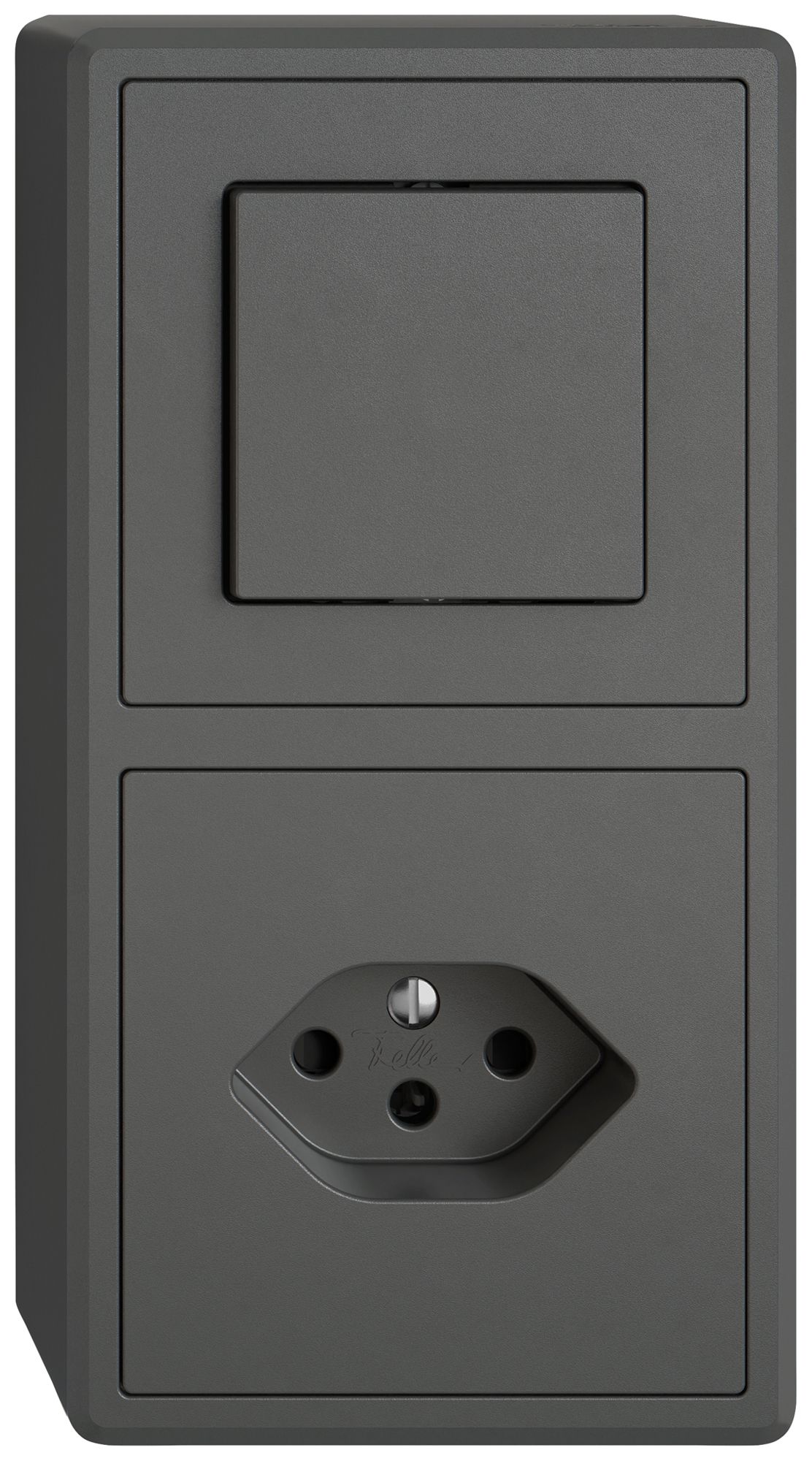 AP-Kombination EDIZIO.liv SNAPFIX® 2×1 140×74mm Schema 3/1L+1×T13 dunkelgrau