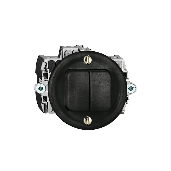 Interruttore/contatto a pulsante Feller STANDARD A-R+3/1L nero