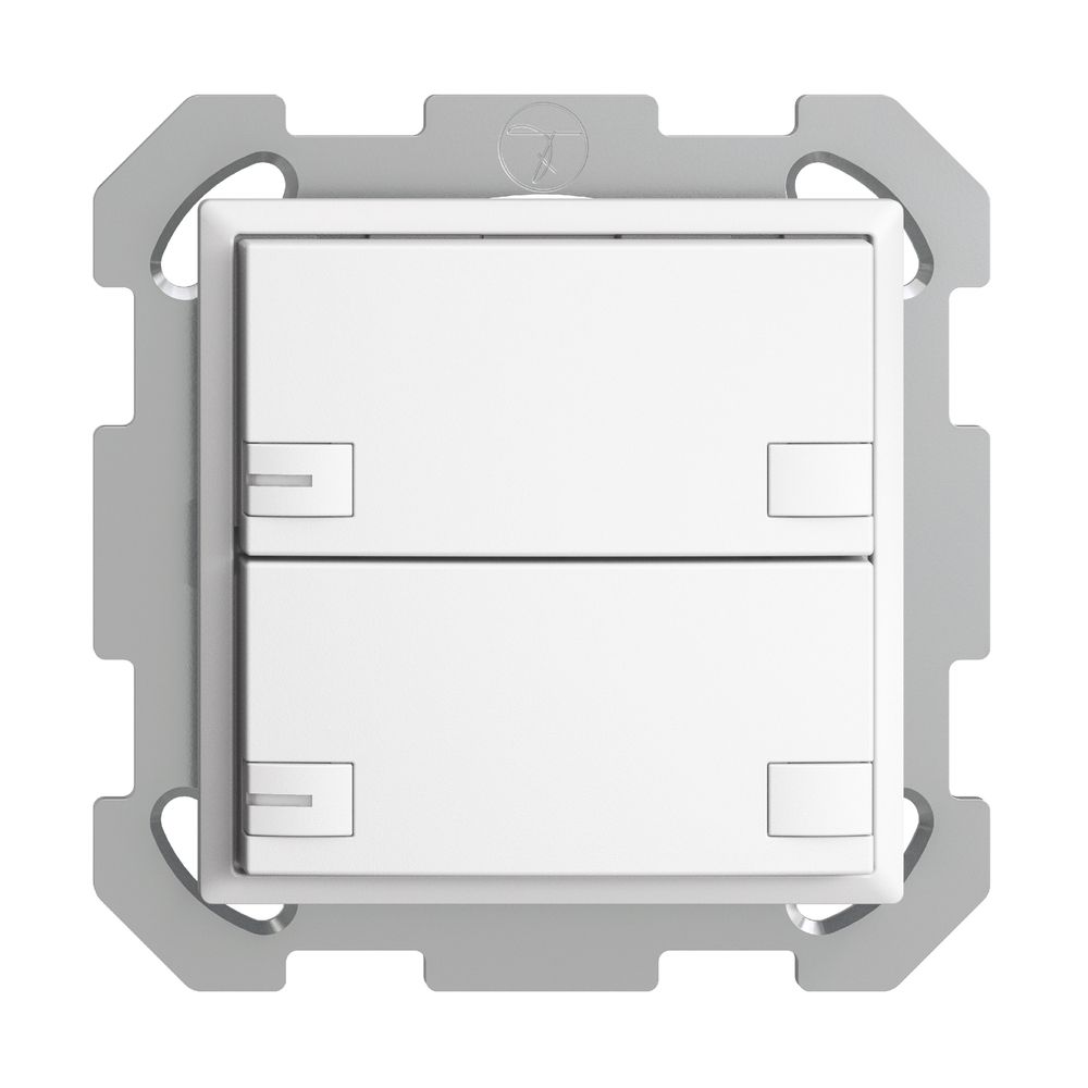 UP-KNX-Taster RGB EDUE, 250mW, m.RGB-LED, 2×Taste, 2×Tastenb., ws
