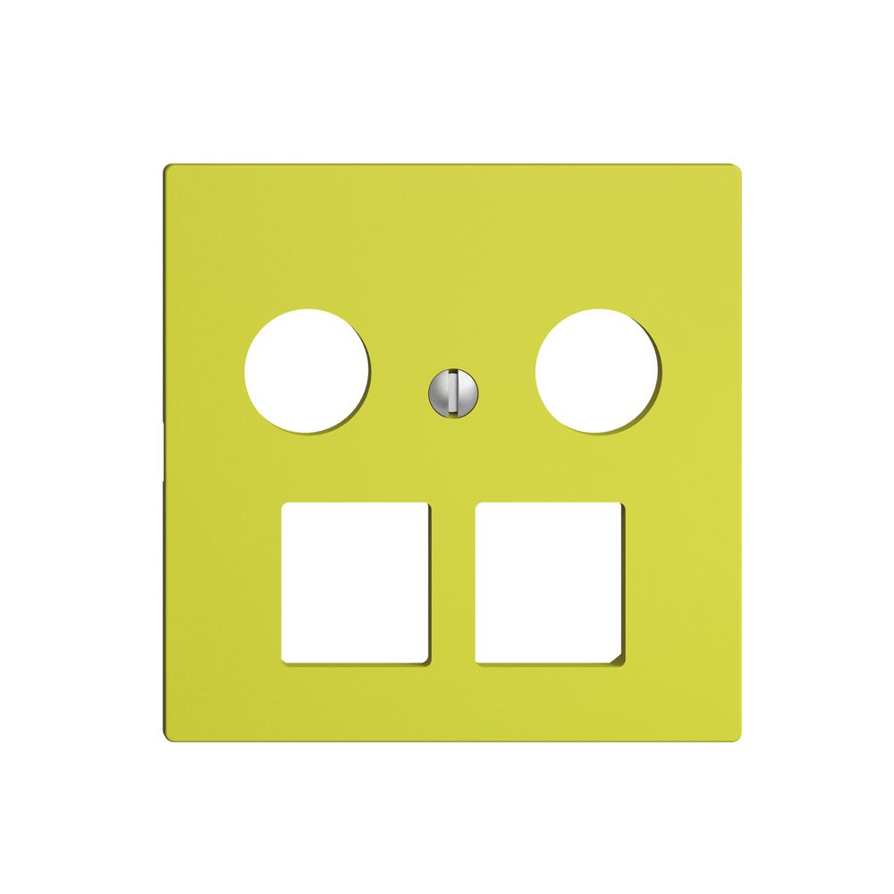 Kit de recouvrement EDIZIOdue F, p.prise multimédia, p.2×RJ45 Keystone lemon