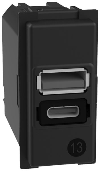 Prise de charge USB INC Legrand Living Now 1 module 1×USB-A 1×USB-C 3000mA 5V no