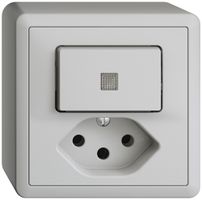 Combinaison lum. AP A-R/1L+T13 EDIZIOdue gris clair, lentille LED jaune