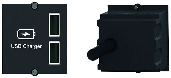 Prise de charge USB INC BACHMANN 2×USB-A 12W 100…250V 5V IP20
