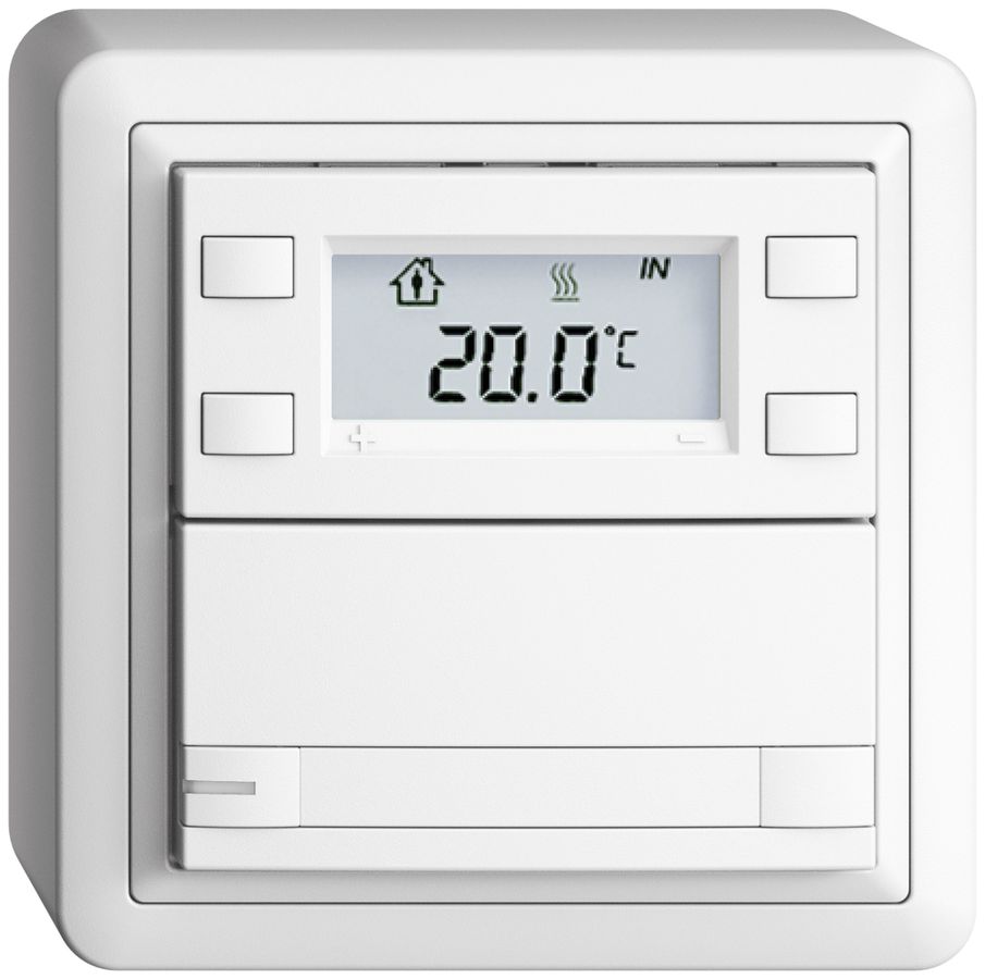 Poussoir RTH AP KNX 1× EDIZIOdue FX blanc, avec pap.+LED RGB