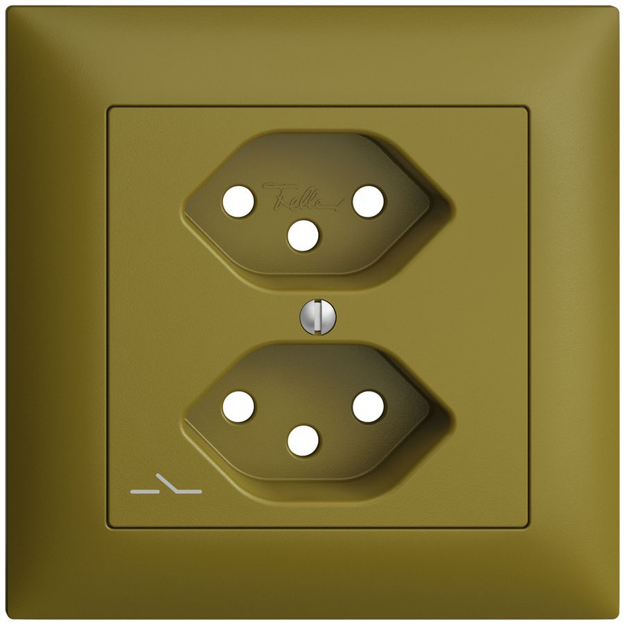 Kit frontal EDIZIOdue olive 88×88mm 2×T13/1 avec shutter