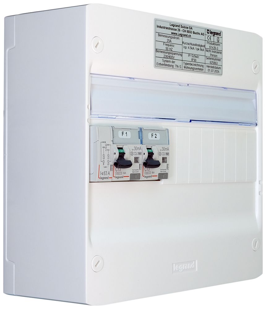 Petit tableau de distribution AP Legrand 1-rangée 13 UM blanc