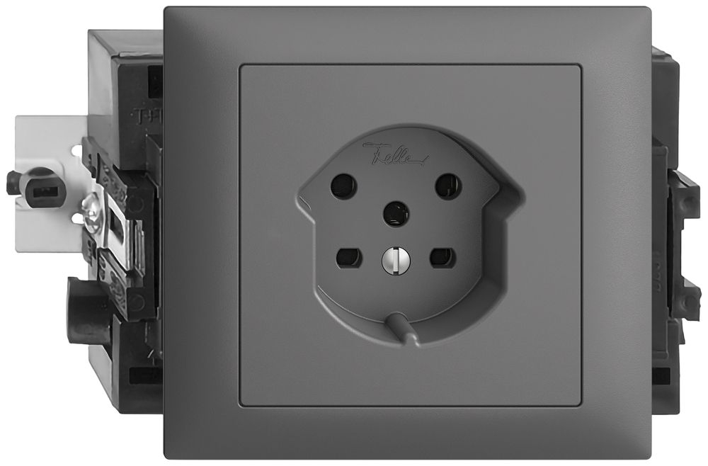 EB-Steckdose EDIZIOdue T15 dunkelgrau 49…69mm