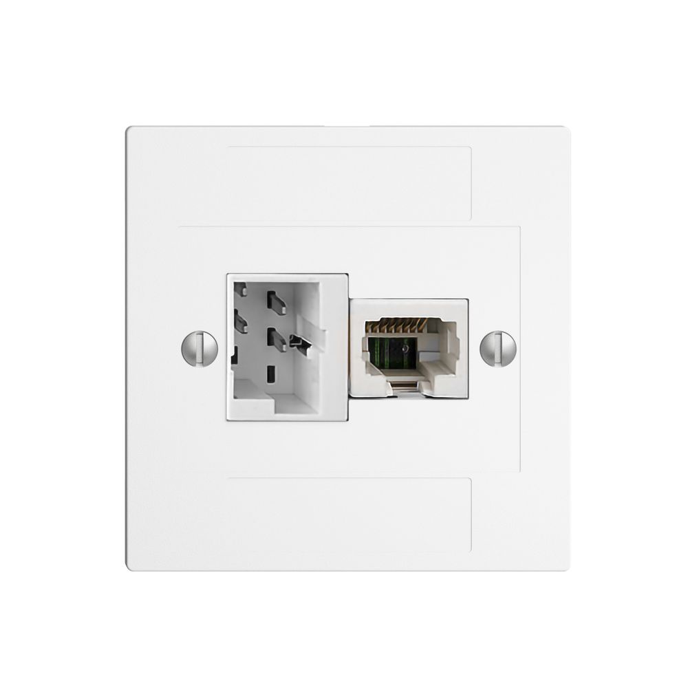 UP-Anschlussdose 1×TT,1×RJ45/u 4P EDIZIOdue weiss ITplus ITM