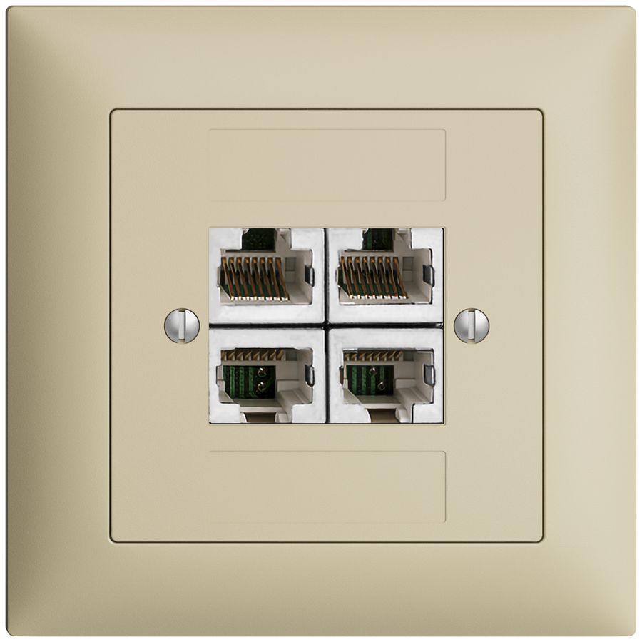 UP-Dose 4×RJ45/s 4P getr. EDIZIOdue vanille ITplus