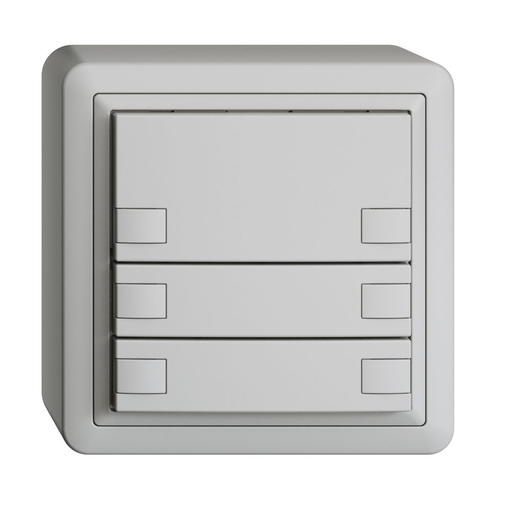 Poussoir KNX RGB AP EDUE, 250mW, s.LED, 3×poussoir, comm.2×touches, grc