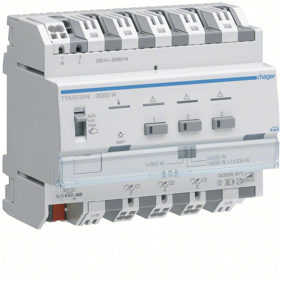 REG-Dimmaktor Hager TYA663AN KNX system 3×300W 6TE