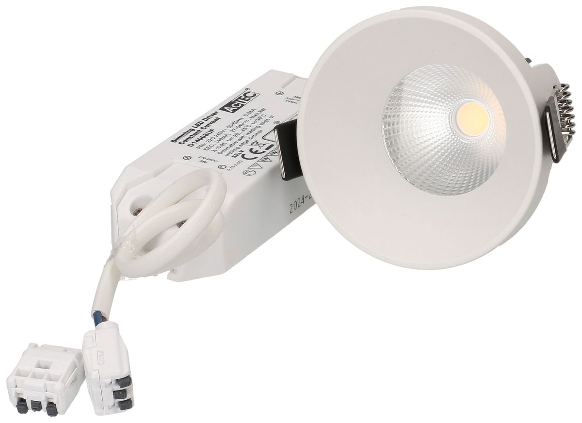 EB-LED-Spot maxLUCE ATMA 68 6.5W 660lm 3000K IP44 MB DIM Ø75mm weiss 32°