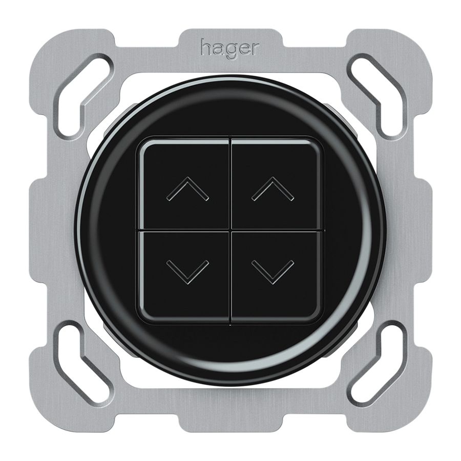 Poussoir stores ENC origin 2P 4×touches 77×77mm noir