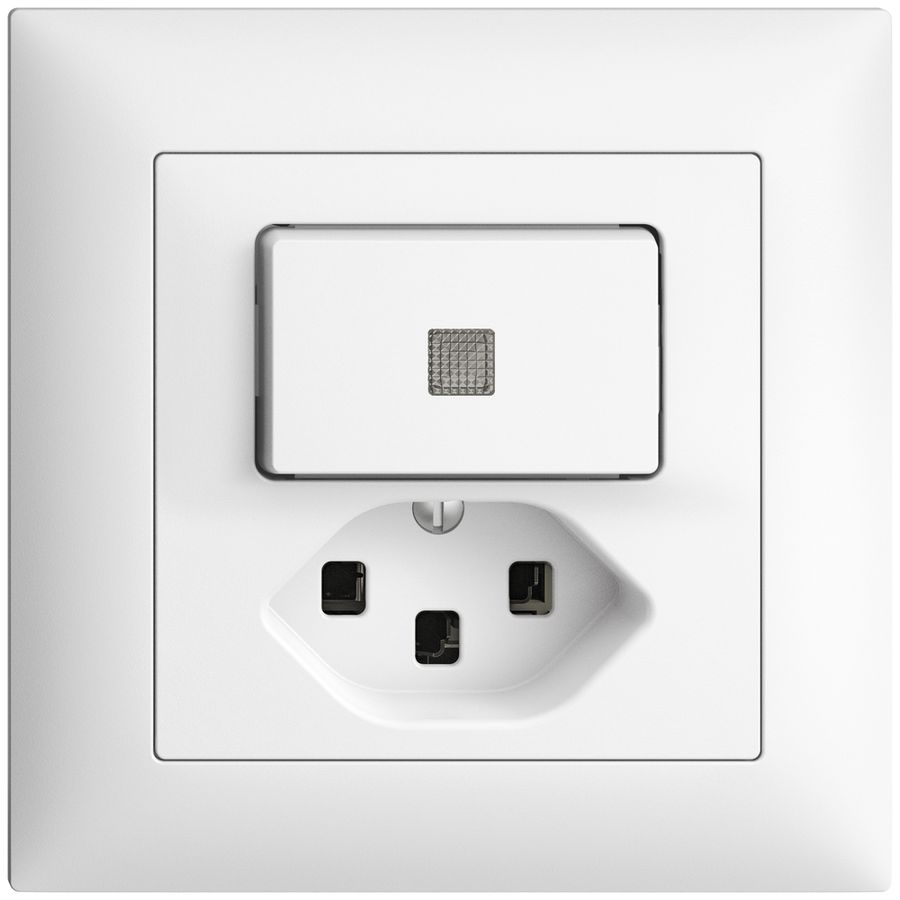 UP-Leuchtkombination A-R/1L+T23 weiss LS EDIZIOdue mit Linse, LED gelb