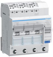 Disjoncteur différentiel Hager RCBO QC 3P+N 230V car.C 10A 0.03A type A 6kA 4UM