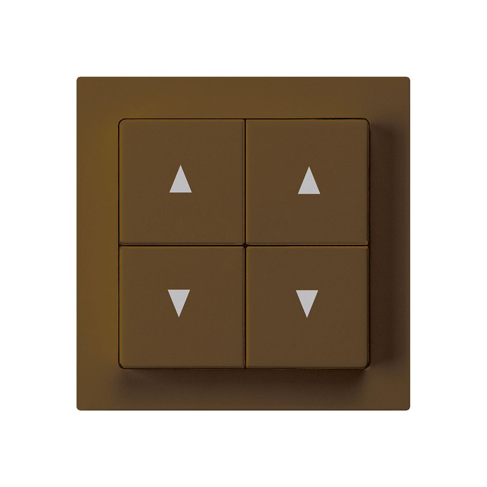 Kit frontale kallysto 60×60 mm marrone p.interruttore/pulsant.tapparelle 4 tasti