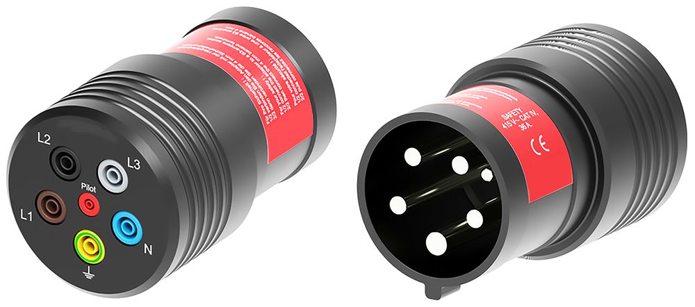 Messadapter CEE-Stecker ELBRO 63A IP44 5L 415V/CAT IV Ø80×123mm