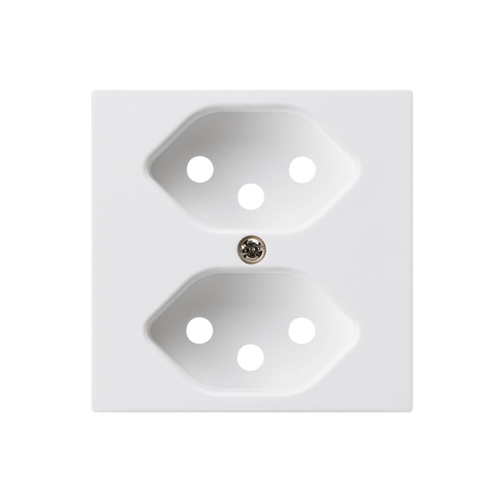 Frontplatte kallysto 2×T13 weiss 60×60mm für Steckdose 2×T13