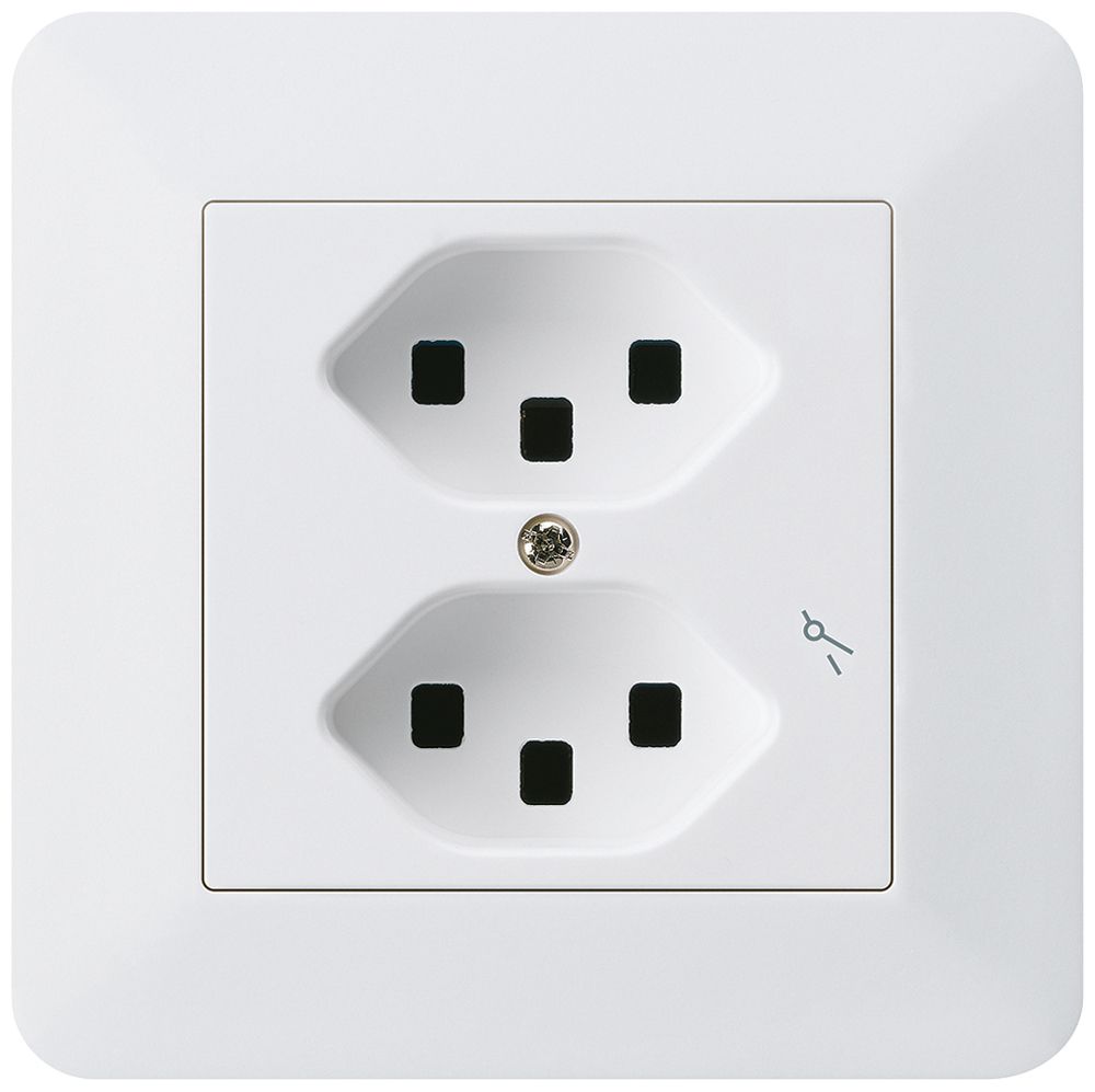 Prise ENC Hager kallysto.trend 2×T23 1×S C blanc ultra