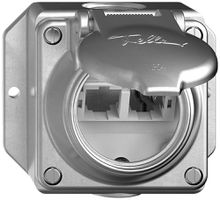 AP-Montageset S-One AGA für 2×RJ45 schräg, Aluminium kugelpoliert