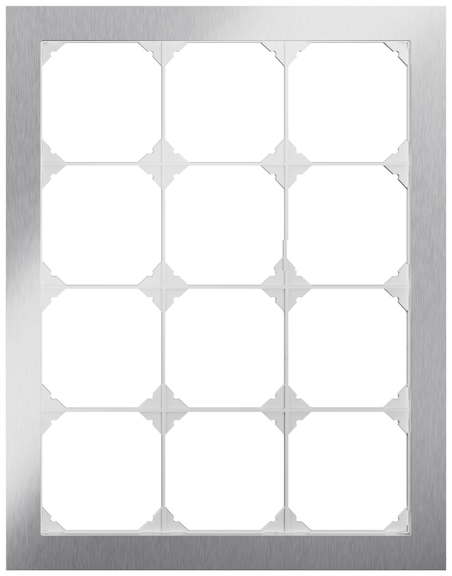 UP-Abdeckrahmen EDIZIO.liv prestige SNAPFIX® 4×3 214×274mm Edelstahl Cr