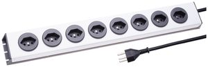 Steckdosenleiste MH 8×T23 silber/schwarz PowerLine Td 3×1.5mm² 2.5m