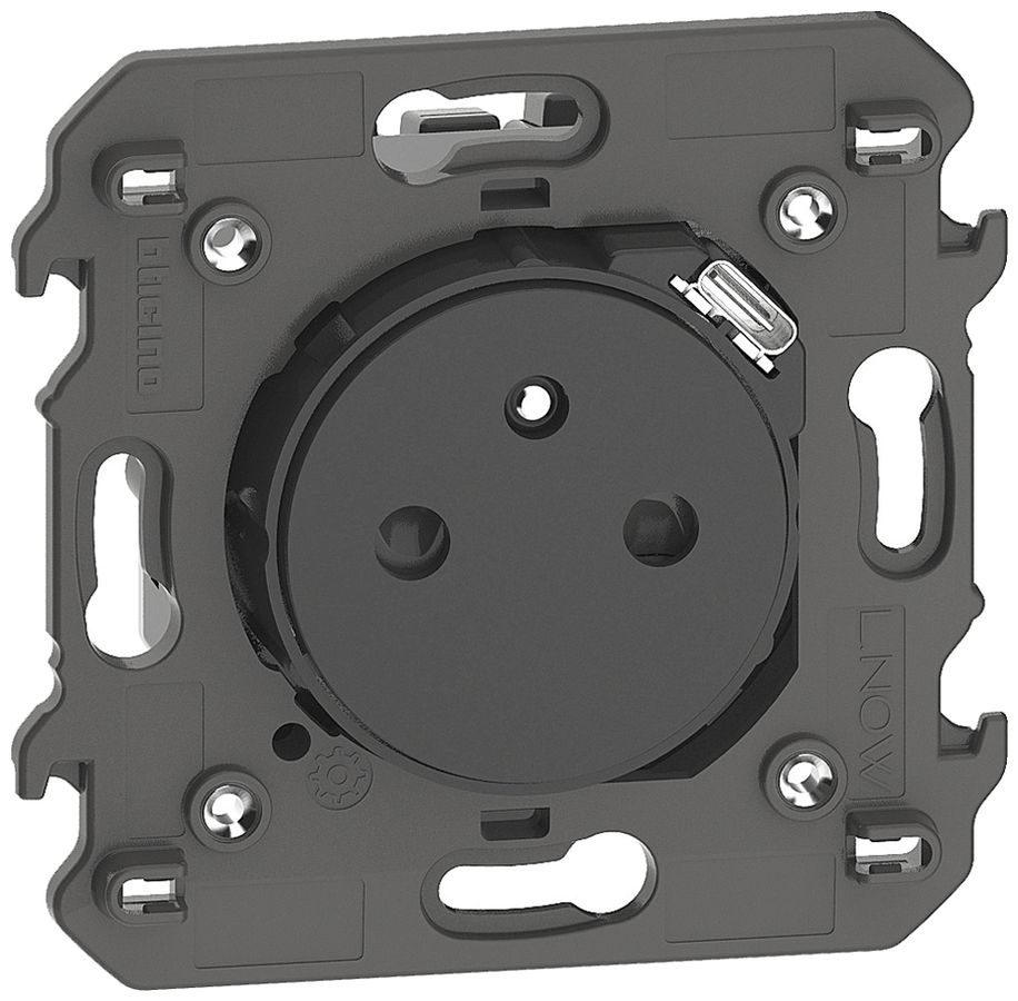 Steckdose Living Now FR mit integriertem USB-C 2 Module schwarz