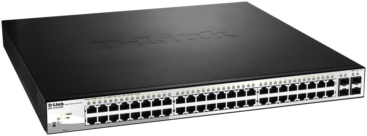 Switch D-Link DGS-1210-52MP/E, 52-port smart managed Layer2/3 Gigabit PoE+