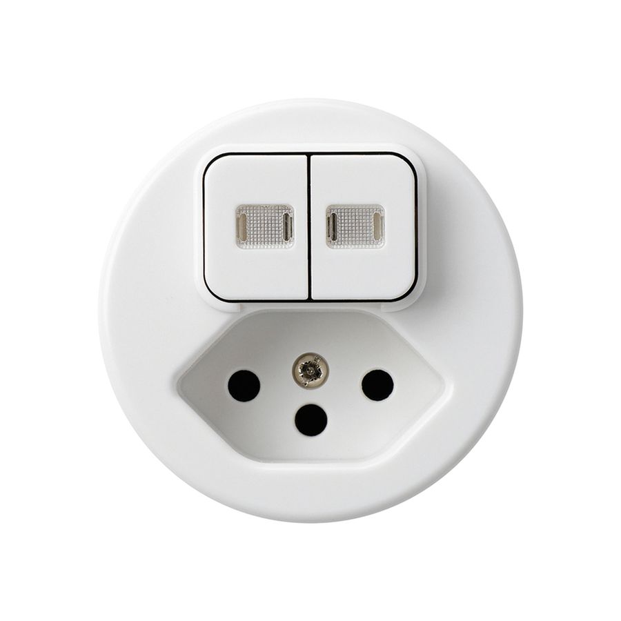 Einsatz zu Leuchtkombination 1/3+3/1L+T13 basico weiss 2 Linsen mit Kinderschutz