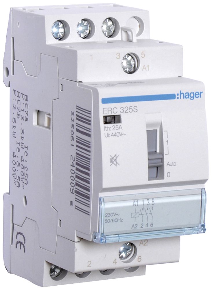 REG-Schütz Hager 230VAC 3 Schliesser 25A brummfrei 2TE
