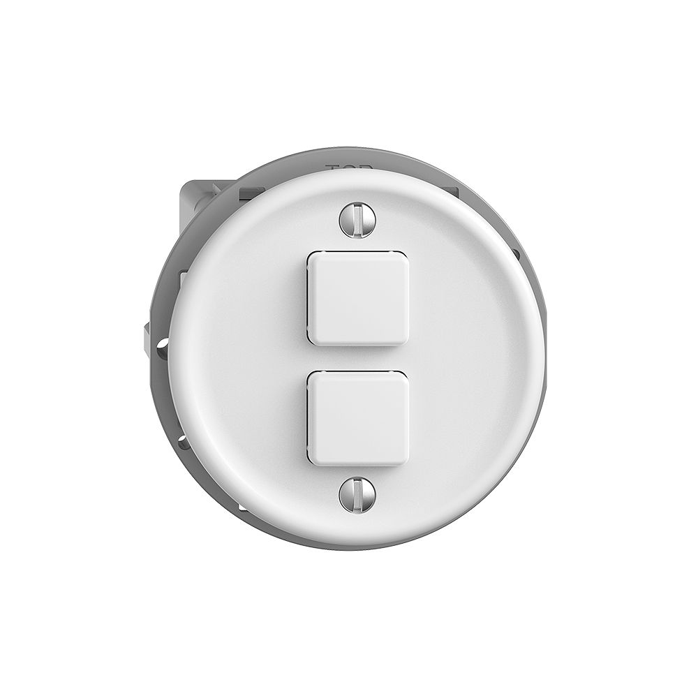 Poussoir KNX ENC STANDARDdue 2×avec LED RGB, avec capteur de température blanc