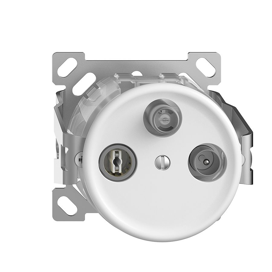 Prise d'antenne AP SAT DB52 STANDARDdue blanc, avec IEC/F