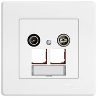 Presa multimedia INC TV-R EDIZIO.liv SNAPFIX® EASYNET p.2×RJ45 S-One 11dB bi