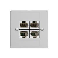 Inserto p.presa di raccordo INC 4×RJ45/s 4P sep. EDIZIOdue grigio chiaro ITplus