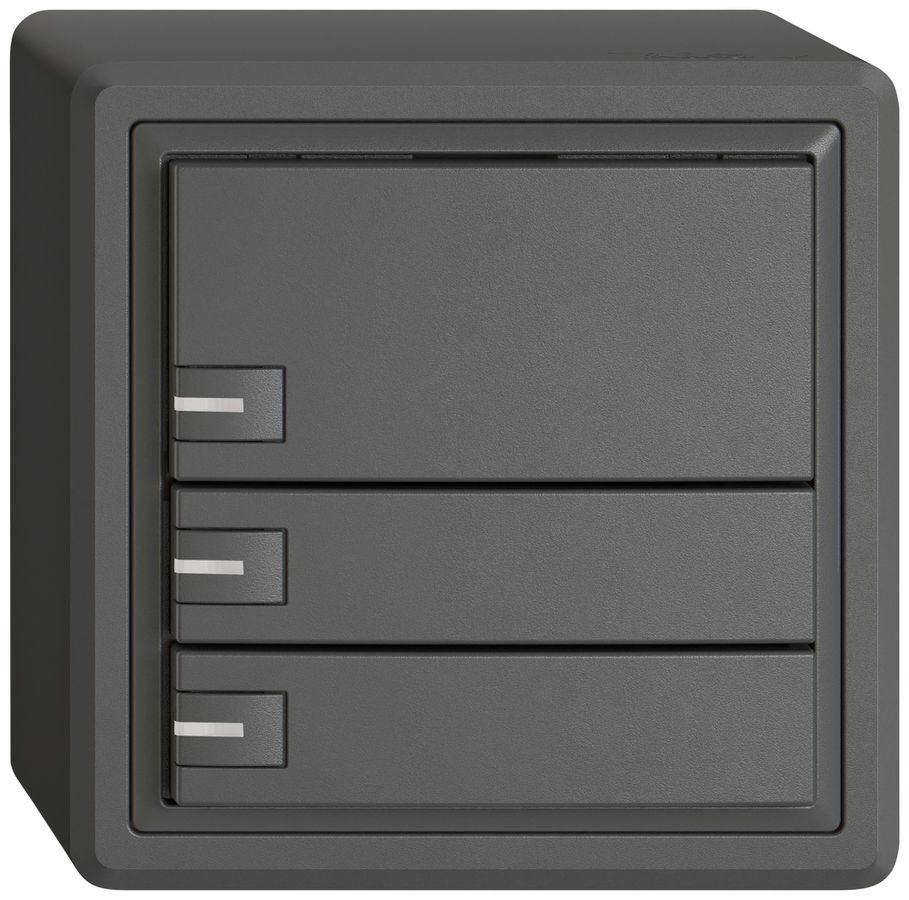 Pulsante universale AP EDIZIO.liv UNI SNAPFIX® 12…48V c.LED blu 3× com.1T grs