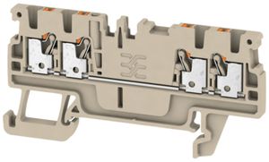 Borne de passage Weidmüller A4C PUSH IN 1.5mm² 4 connex.TS35 beige