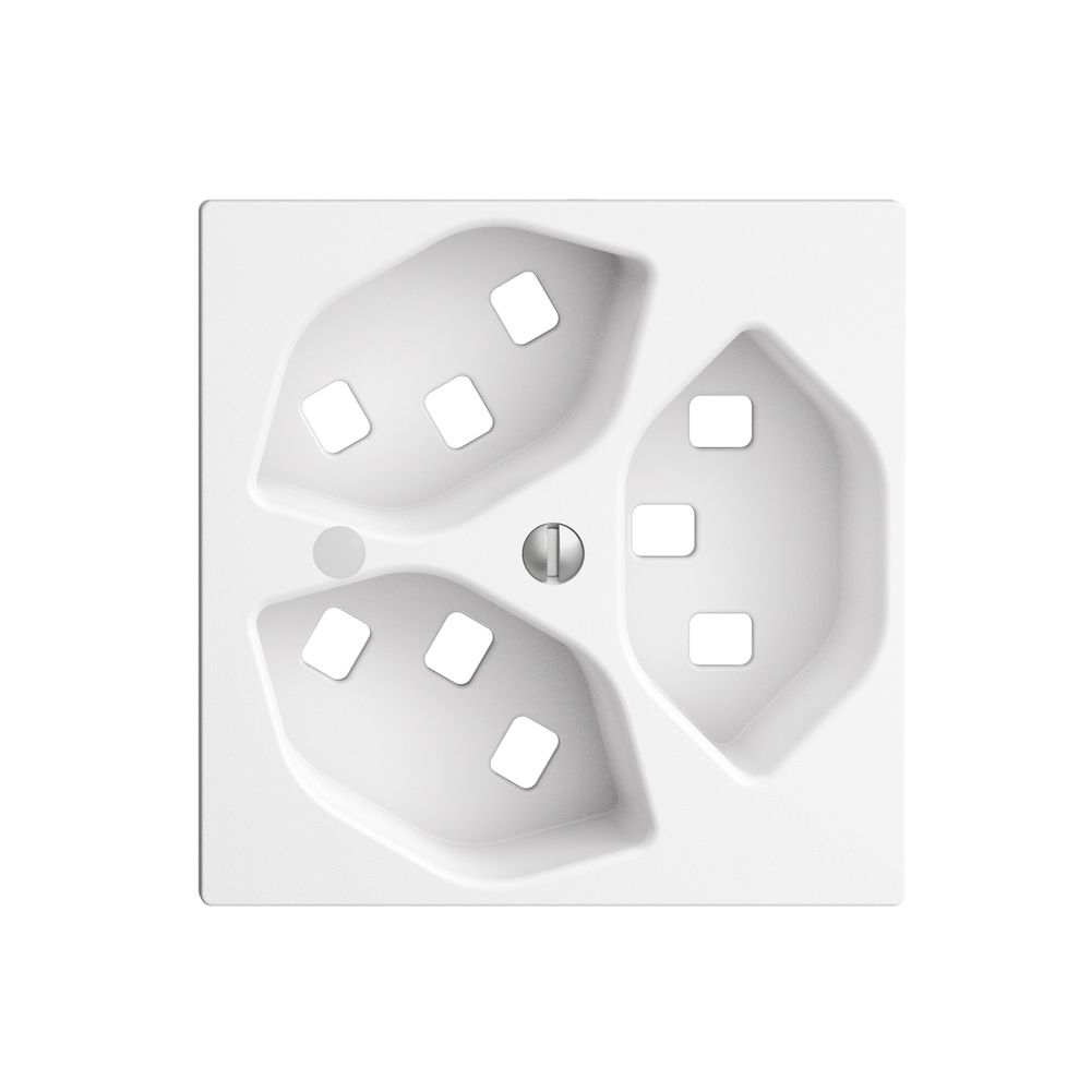 Frontset EDIZIOdue weiss 60×60mm 3×T23 mit Linse