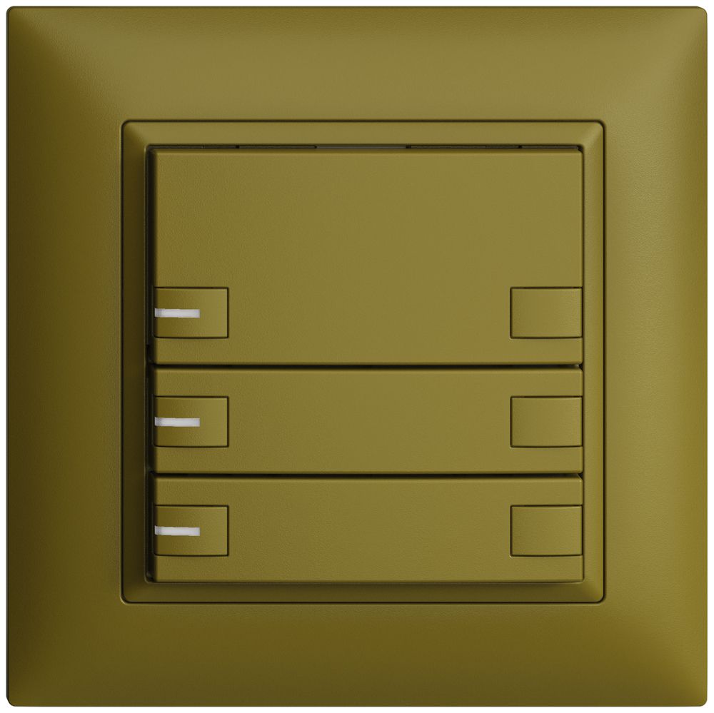 UP-Universaltaster 3×2T Schraubklemme EDIZIOdue olive, mit LED