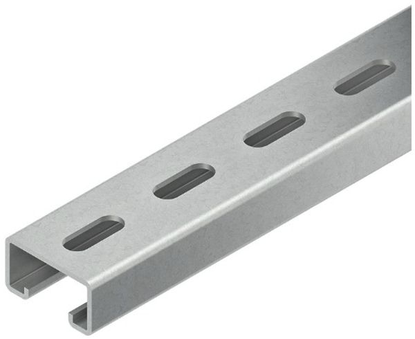 Rail d'ancrage Niedax, profilé C, 48×26×200mm perforé, acier zingué