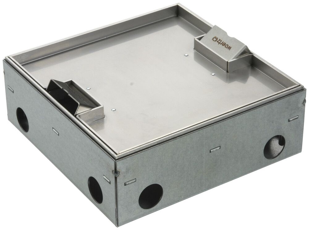 Boîte de sol Woertz WAK Cr 200×200×75mm hauteur de sol 75…100mm avec bord