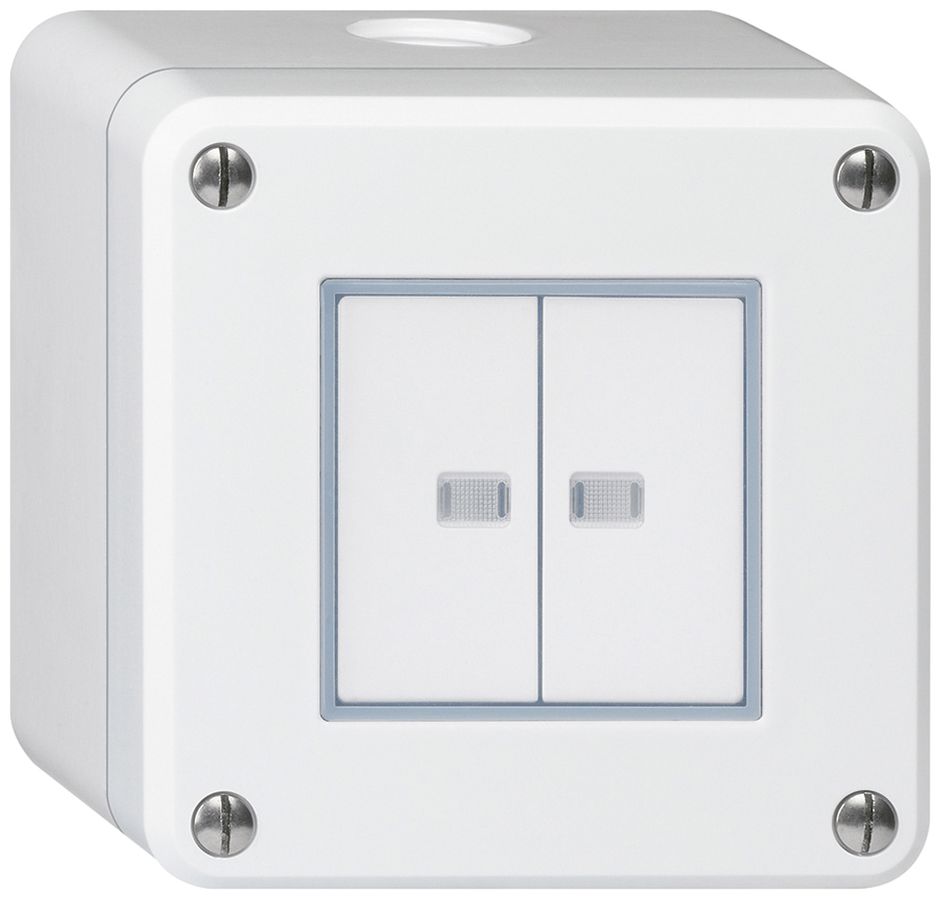 AP-Druckschalter robusto IP55 Schema 3+3 2×beleuchtet weiss