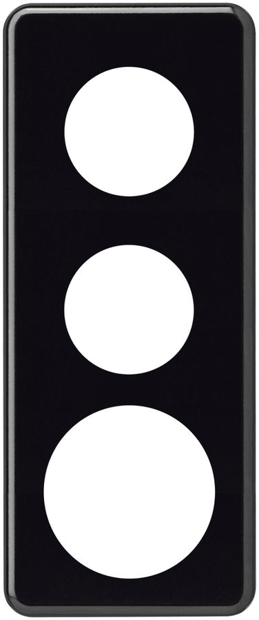 Abdeckplatte basico 3×1 2×43+58mm schwarz