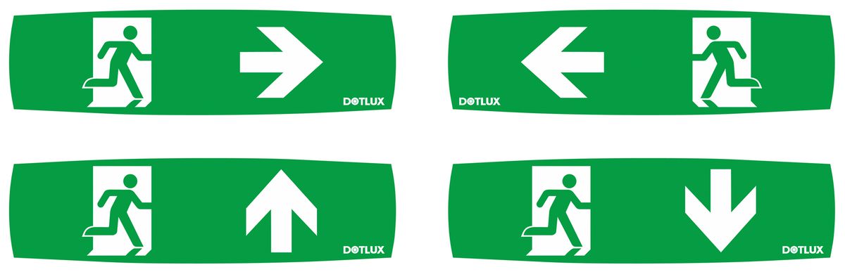 LED-Rettungszeichenleuchte DOTLUX EXIT IP65 Wand 350lm